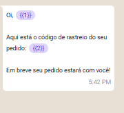 codigo de rastreio
